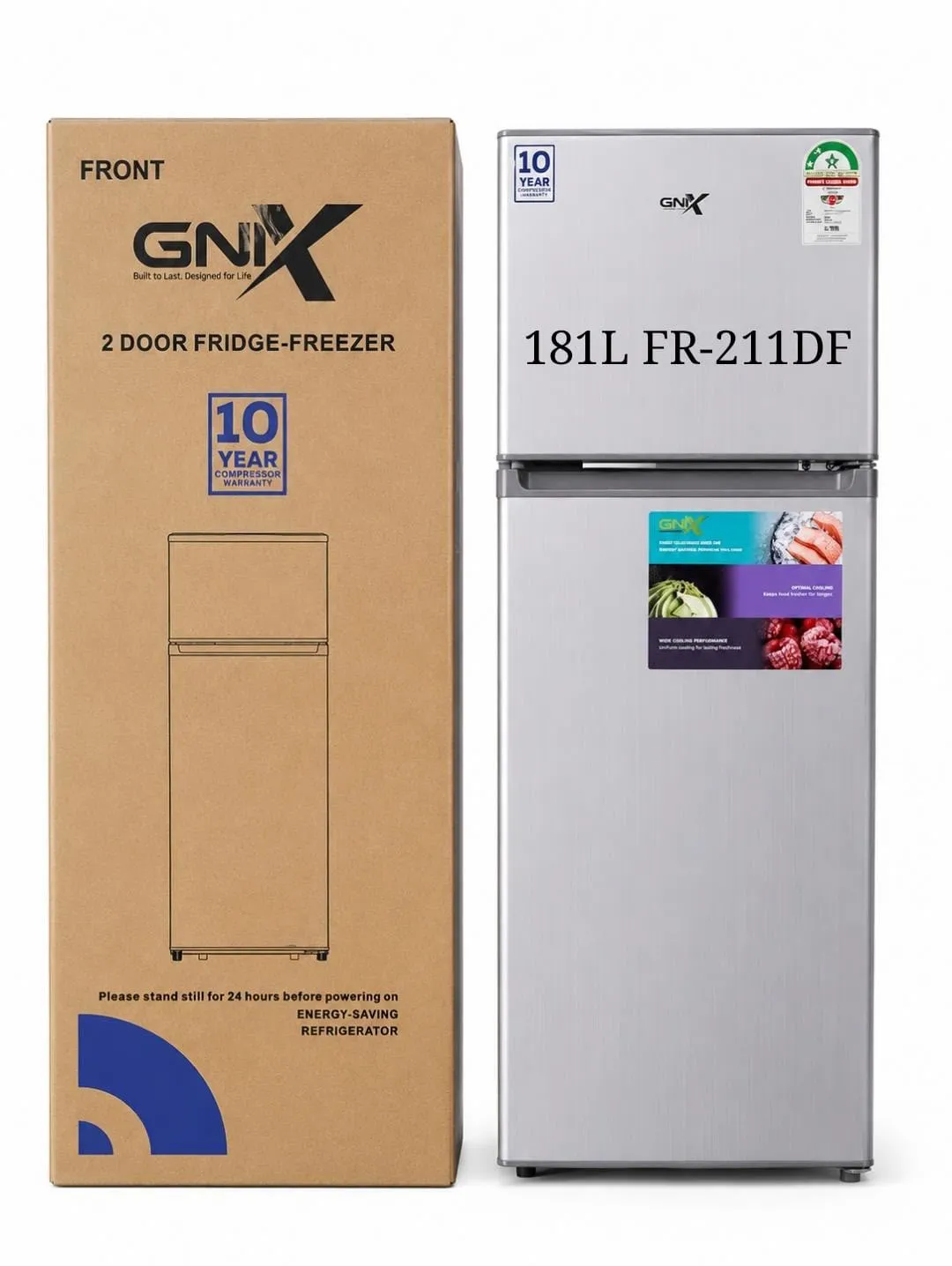 GNX 181L FR-211DF 2-Door Fridge-Freezer
