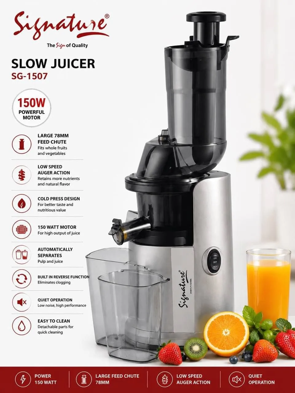 Signature SG-1507 Slow Juicer